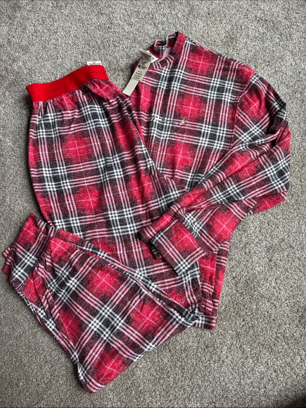 Womens Red Plaid Pajama Set - Cozy Flannel Sleepwear